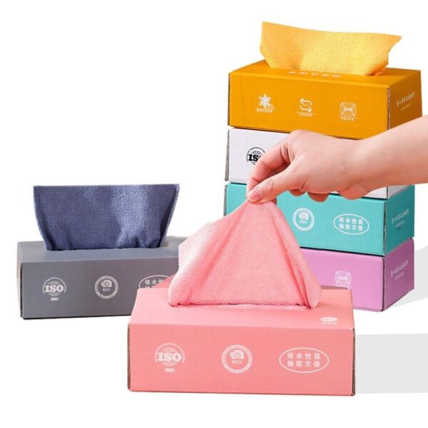 Microfiber Towel Reusable Pack Of 20 Pcs Box Random Color